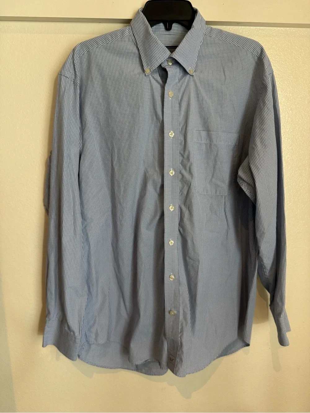 Vineyard Vines Murray Shirt Blue Gingham Button Down Mens L 100% Cotton Preppy